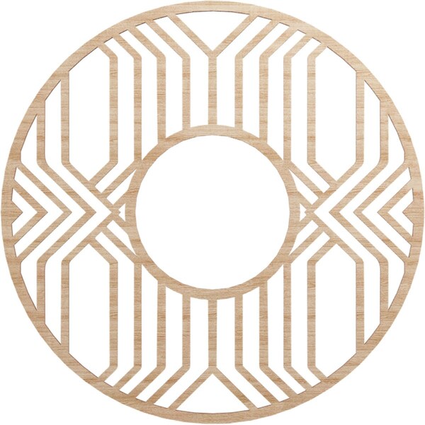 Ekena Millwork Empire Wood Fretwork Pierced Ceiling Medallion, Alder, 28"OD x 10 1/4"ID x 1/4"T CMWP28X28X0250EPAL - main